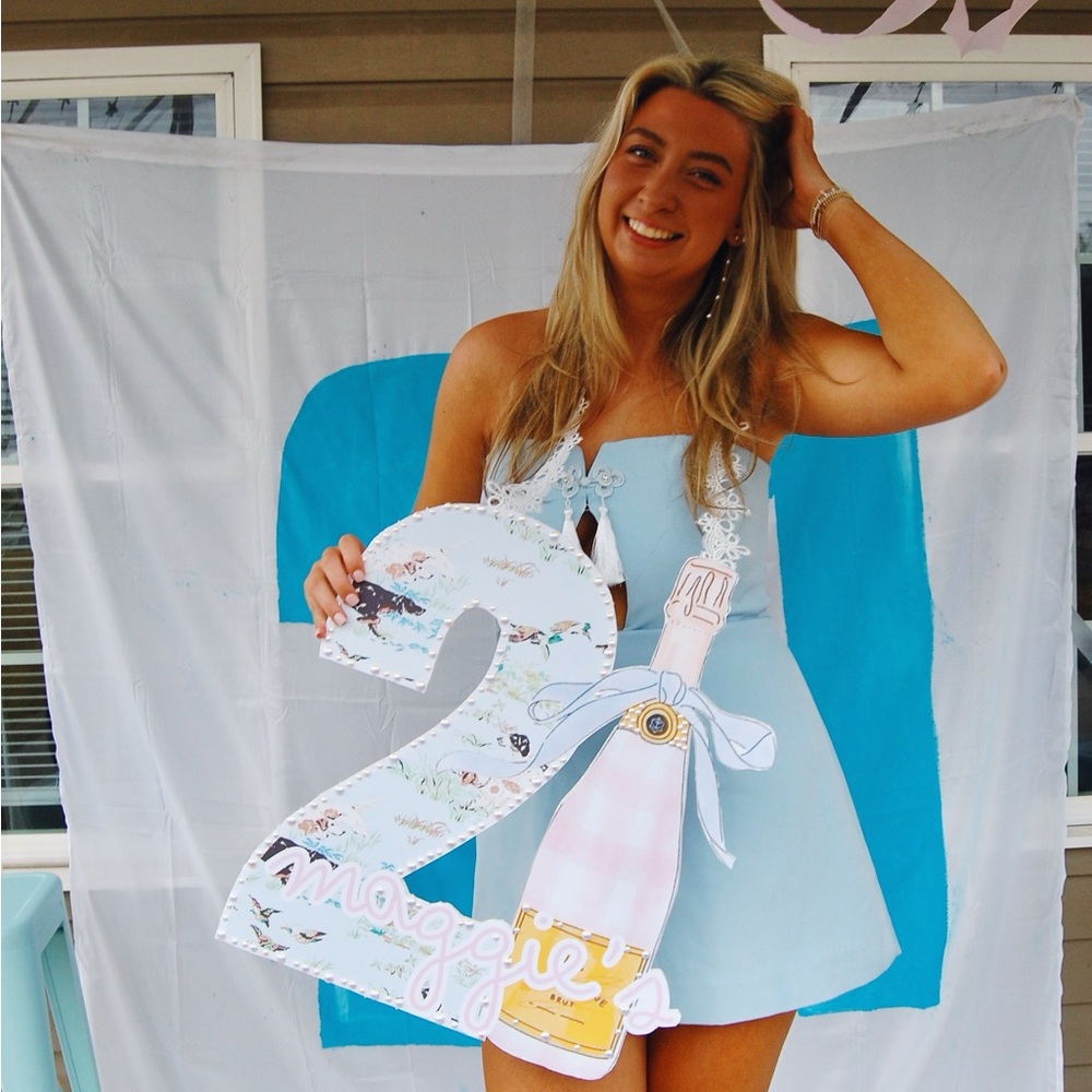 SAULEE ISLA STRAPLESS MINI DRESS blue - Picture 3 of 3